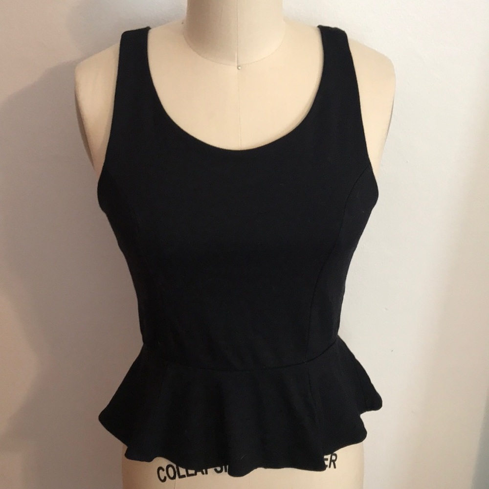 Black Express Peplum Top